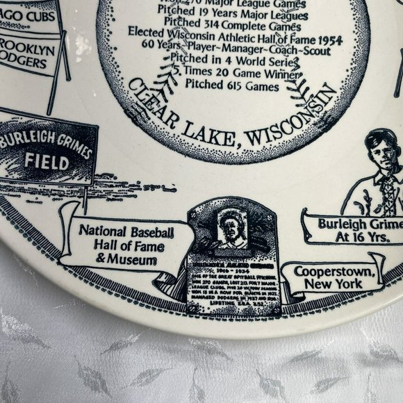 Burleigh A Grimes Pitcher Collectible Plate Clear Lake Wisconsin MLB - Picture 4 of 7